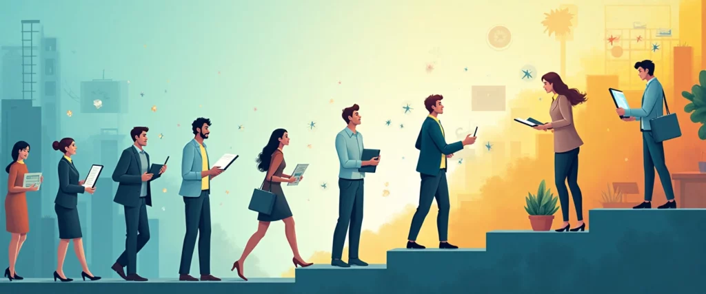illustration de différentes personnes en tenue de travail